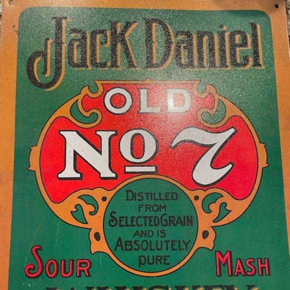 Jack Daniel Old No. 7 Sour Mash Whiskey Lynchburg Tenn. Vintage Sign Circa 2000 - Picture 1 of 4